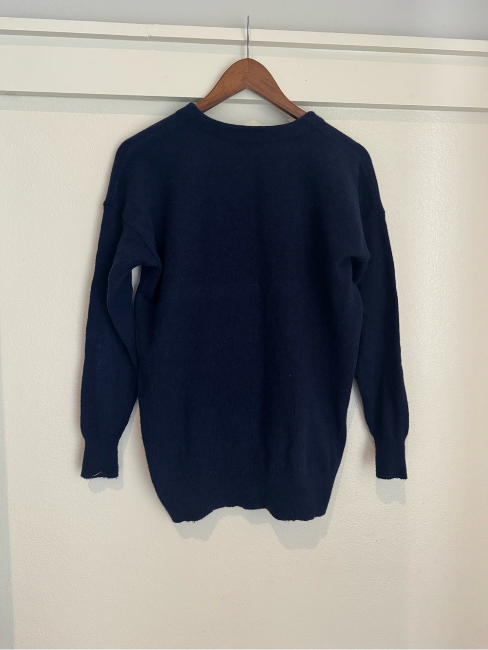 Madewell Navy Blue Merino Wool Blend V-Neck Cardigan Sweater Small - Picture 9 of 12